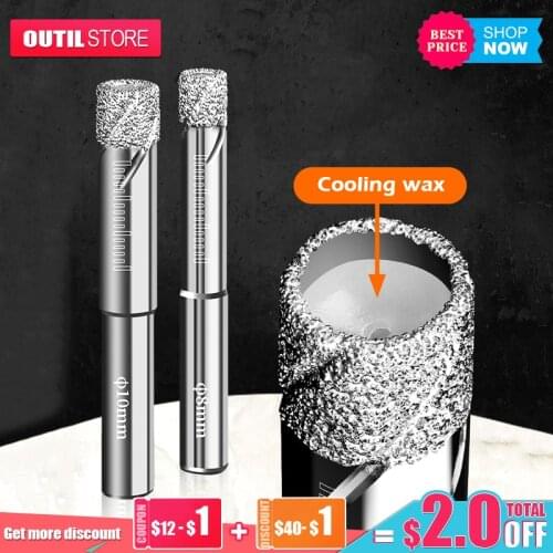 No Need Add Water Durable Diamond Coated Core Drill Bit Dry Drilling Hole Saw For Glass Marble Granite Quartz Porcelain Ceramics