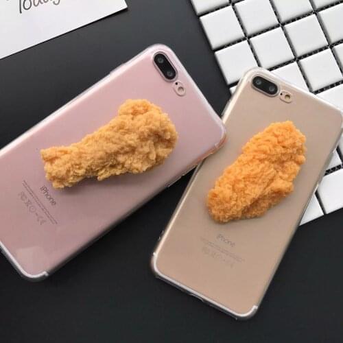 3D Simulation Funny Delicious Food Chicken Phone Cases Cover For iPhone 12 Mini 11Promax 7 8 Clear back case for phone XR XS Max