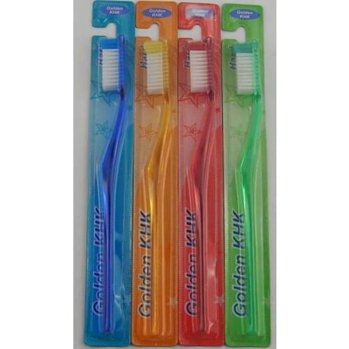 DR.PERFECT 12Pcs/Tray Transparent Hard Bristle Toothbrush Travel Smoking Oral Care Double Home Use Oral Cleaning Toothbrush