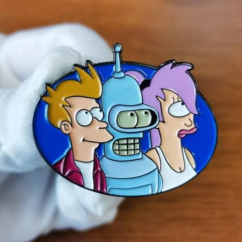 Cartoon characters enamel pin