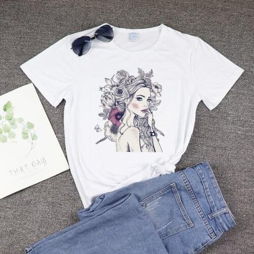 Classic Woman Tshirts Human Head Print Summer Clothes For Women Femme 2021 Fashion Short Sleeve Top Tee Shirt Femme