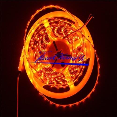 16.4ft 5M 300Leds orange 3528 Flexible LED strip light 12V Black orange 600nm PCB