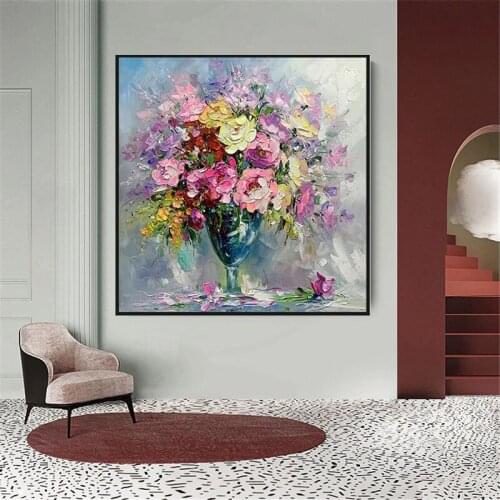Oil Painting Vase Picture Canvas Painting Wall Art Decor Flowers Poster Living Room Bedroom Home Aesthetics Art Decoration