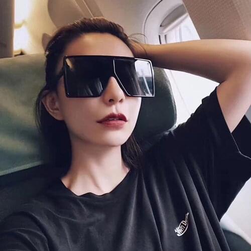 1pc 14.5*5.2cmclassic Vintage Square Sunglasses Woman Siamese Oversized Sunglasses Woman/men Retro Sunglasses