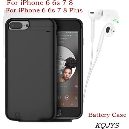 KQJYS Power Bank Battery Charger Cases For iPhone 7 8 SE External Charging Cover For iPhone 6 6s 7 8 Plus Battery Case