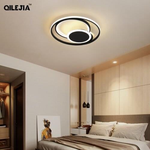 Round Black Creative Design Chandelier Light For Bedroom Living Room Dining Modern LED Lamps Indoor Lighting Luminaire AC90-260V