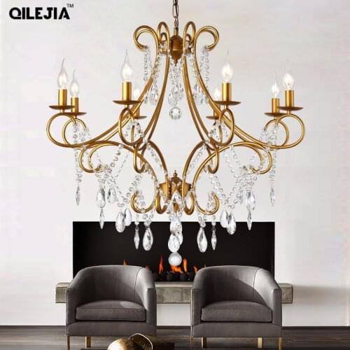 Chandeliers country art European style characteristic personality living room bedroom dining room cafe crystal chandeliers