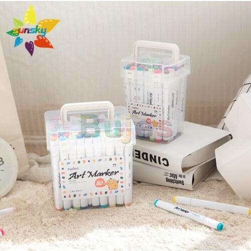 Kinbor Marker set 40/80 color Double head oily marker pen Animation hand drawing childrens color pen set Art supplies