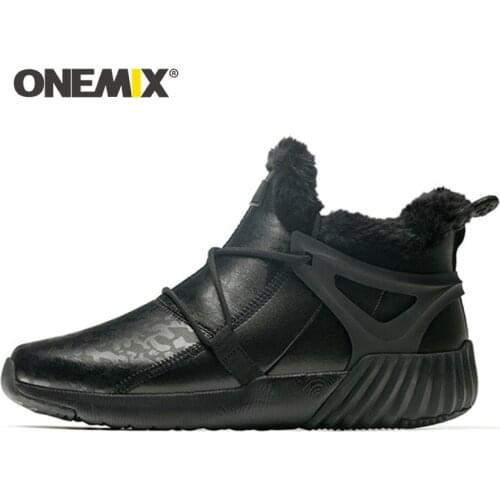 ONEMIX New Men Anti Slip Snow Boots Women Mountain Shoes Keep Warm Plush Waterproof Outdoor Man Cold Resistance Hiking Sneakers