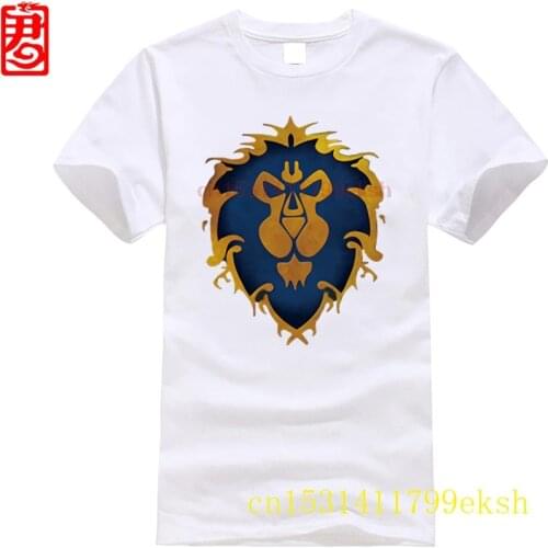 New Summer Cool Game WOW T Shirt Mens DOTA T Shirt Fashion For The Alliance Men T-shirt Short Sleeve Cotton O-neck Lion Tops