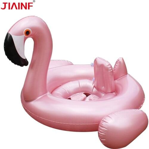 The New Rose Gold Flamingo Float Mattress Inflatable Water Anti-Rollover Floating Row Pool Accessories Dropshipping