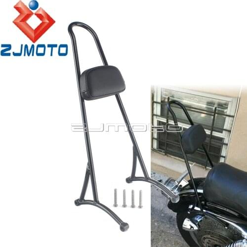 Motorcycle Cafe Racer Tall Passenger Sissy Bar Backrest Pad For Harley Sportster Custom XL Iron Nightster 883 1200 Forty Eight