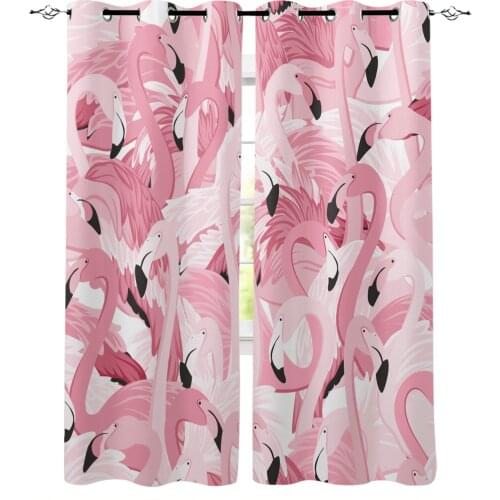 Pink Flamingo Curtain for Living Room Kids Room Decoration Bedroom Curtain Window Treatment Drapes