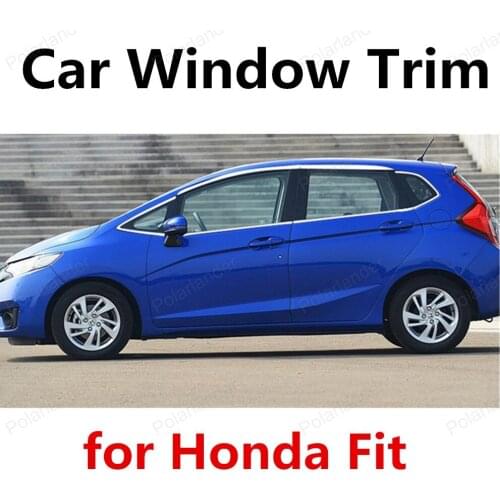 Car Styling bright silver Stainless Steel Window Trim Decoration Strips For H-onda Fit