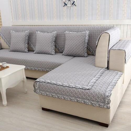 Stylish sectional sofa cover Quilted embroidery couch covers slipcover sofa cushion pillowcase sofa covers for living room