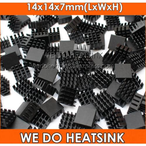 WE DO HEATSINK 14x14x7mm Aluminum Black Anodized RAM Heat Sink IC Memory Chip Heatsink Cooling Cooler