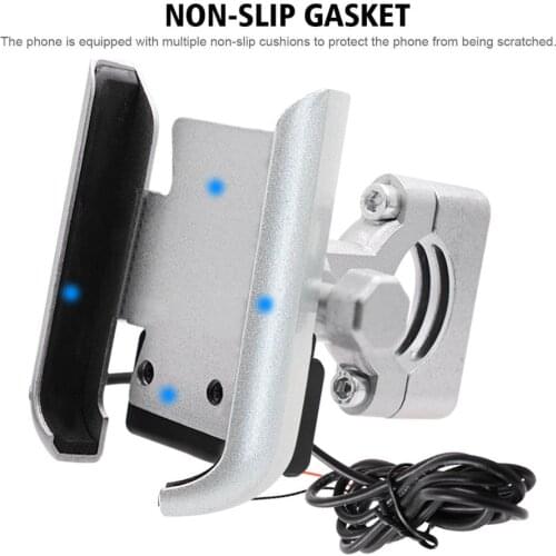 Universal Motorcycle Bike Handlebar Mobile Phone Holder Stand Mount Bracket with USB Charger for 4-6.5inch Cellphone Whosale
