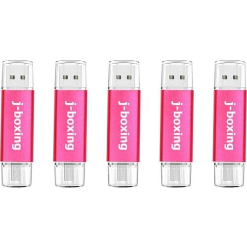 5PCS Pink 32GB USB Pendrive Rectangle OTG 64GB Flash Drive 2 in 1 Flash Memory Stick 16GB for Android Phone PC Laptop Speaker LG