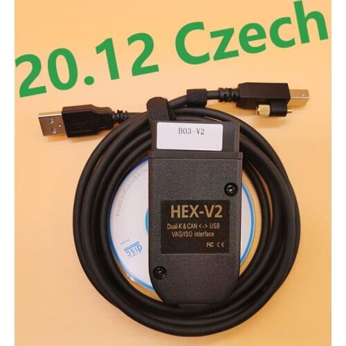 WESHEU VCDS VAG COM 21.3 VAG COM 20.12 OBD2 Scanner HEX V2 Interface FOR VW AUDI Skoda Seat VAG 21.3 English +Vag 20.12 Czech