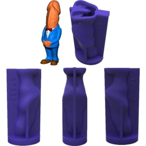 2 Pcs Funny Wedding Couple Penis Candle Epoxy Resin Mold Aromatherapy Plaster Silicone Mould DIY Crafts Jewelry Ornaments Home D