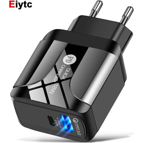 18W USB C Charger Adapter For iPhone 12 Pro Max 11 XS Type C PD Fast Charging EU US UK Plug Travel Portable Mobile Phone Charger