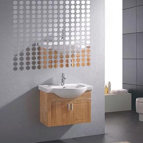 Mirror Wall Sticker Reflective Self-adhesive DIY PET Crystal Mirror Wall Decals Waterproof ALI88