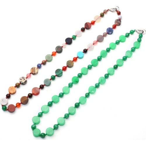 3pcs Natural Stone Quartz Green Aventurine Hand-woven Bohemia Choker Torque Energy Treat Round Abacus Beads Necklace Collar Free