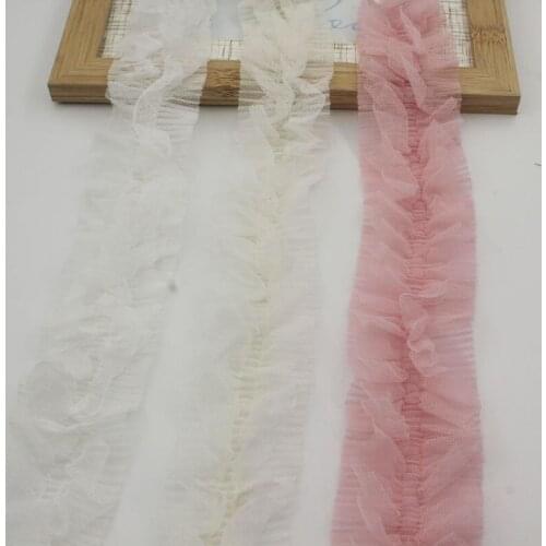 4y 4.5cm Bilayers Embroidered Lace Trim For DIY Baby Girls Rompers Dress Clothing Trimming Cloth Dolls Sewing Accessories