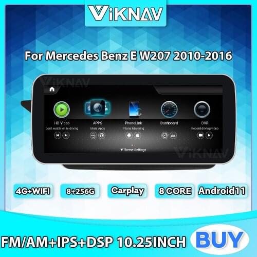 12.3inch Android 11 car radio DVD Multimedia Player For Mercedes Benz E W207 2010-2016 GPS Navigation 2din
