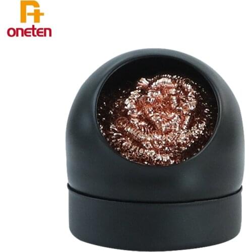 Electric soldering iron head cleaning seat steel wire ball cleaner with base soldering iron nozzle welding cleaning ball