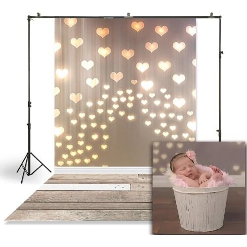 HUAYI Newborns Child Baby Photography Backdrop Valentine Sparkling Bokeh Love Customize Studio Photo Booth Background XT-6074