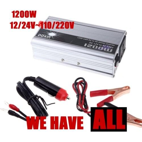 Free shipping 1200W Power Inverter DC 12 24 V to AC 110 220V modified sine wave car Power converter USB charger