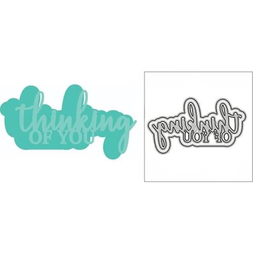 New Thinking of You Words Phrase 2020 Metal Cutting Dies for DIY Scrapbooking and Card Making Decor Embossing Craft No Stamps