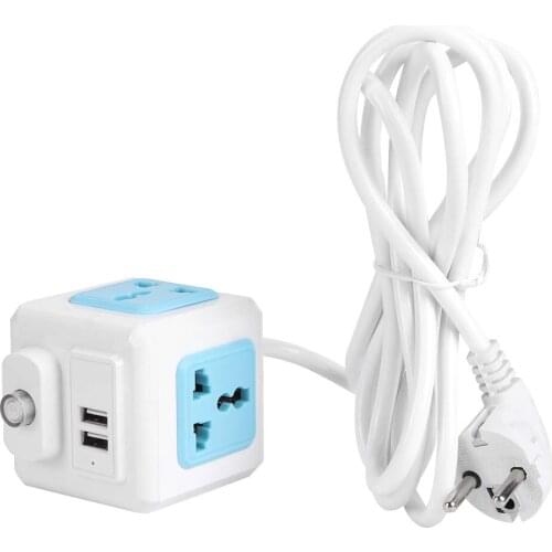 Multi‑Function 4‑Outlet Dual USB Power Strip Socket Outlet For Home Hotel EU Plug 250V Power Connection Board Dual Power Strip