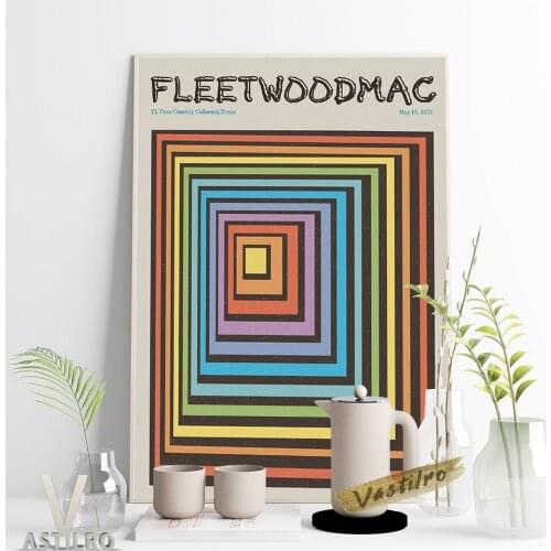 Fleetwood Mac Rock Band Wall Stickers Music Singer Vintage Poster Visual Illusion Abstract Art Print Canvas Painting Home Decor