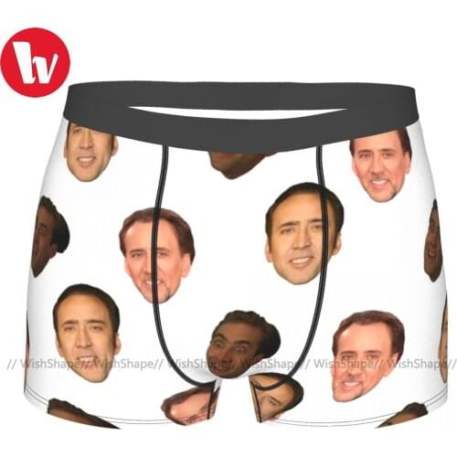 Nicholas Cage Underwear Sublimation Trenky Polyester Trunk Sublimation Funny Men Boxer Brief