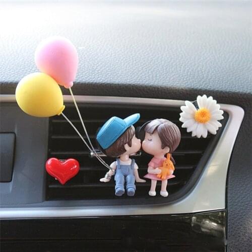 Creative couple car decoration ornaments air conditioning vent perfume fragrance clip automotive interior ornaments