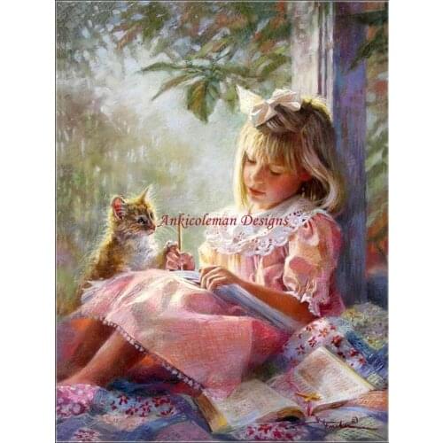 Needlework for embroidery DIY French DMC High Quality - Counted Cross Stitch Kits 14 ct Oil painting - Young Reader
