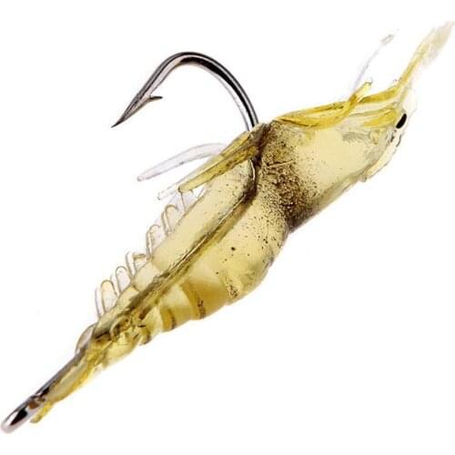 Mounchain 10pcs/set 4cm Silicone Shrimp Fishing Lures Simulation Soft Prawn Lure with or without Hook Tackle Bait for fishing