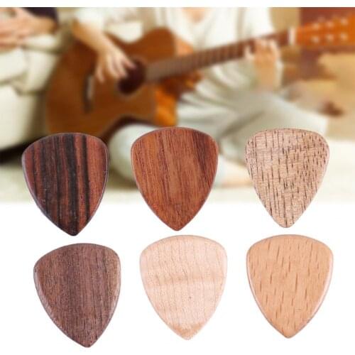 1PCS Thin Portable Folk Electric Wooden Acoustic Guitar Pick Ukulele Finger Guitar Wooden Picks Bass Picks Musical Instruments