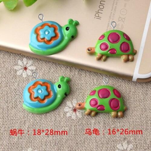 10pcs Resin snail turtle turtoise charms kawaii flatback cabochon sticker diy jewelry making ornament scrapbooking decoration