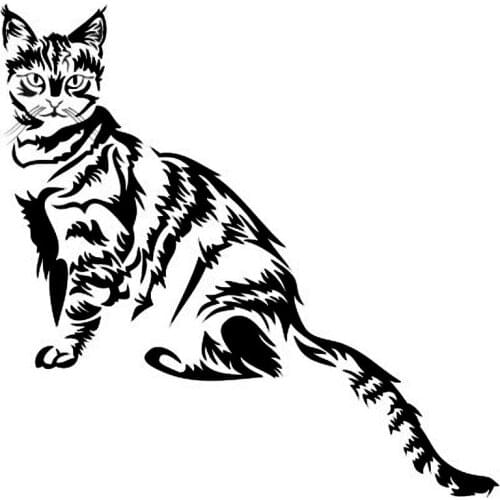 14.5*14.3CM Sitting Cat Cute Animal Car Sticker Vinyl Decal Personality Car Body Decoration Accessories C6-0791