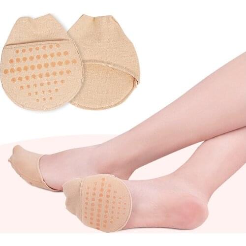 2pieces=1pair Hot Sale Forefoot Socks Anti-Slip Sweat Absorb For High Heel Shoes Pedicure Invisible Pads Pain Of Relief