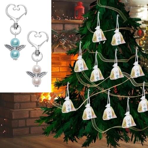 24Pcs Angel Favor Keychains Plus Organza Bags Plus Thank You Kraft Tags Guest Return Favors for Baby Shower Bridal Shower X4YA