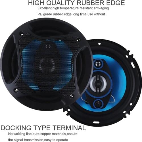 PZ-65262B 2pcs 6.5 Inch 180W 3 Way Car Coaxial Horn Auto Audio Music Stereo Full Range Frequency Hifi Speakers Non-destructive