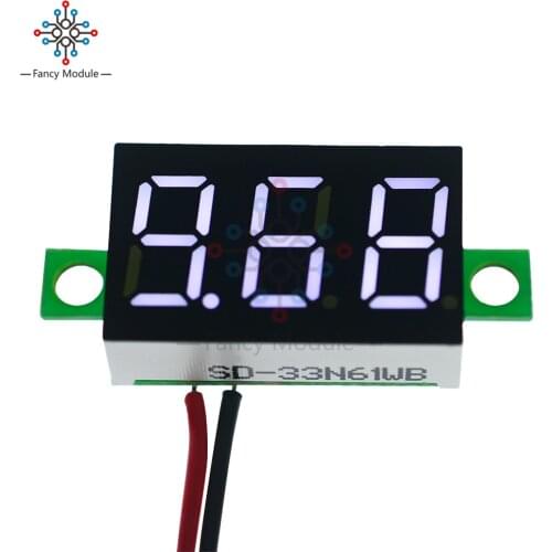 DC 4.7~32V 3-Digit Display Voltmeter 0.36 Inch Mini LED Digital Voltmeter White Panel Voltage Meter