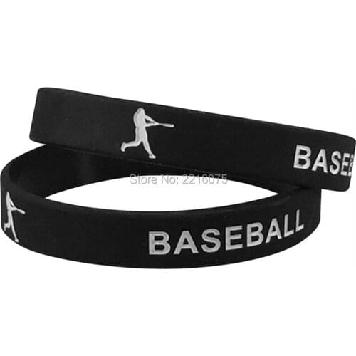 300pcs Baseball Sports wristband silicone bracelets free shipping by DHL A