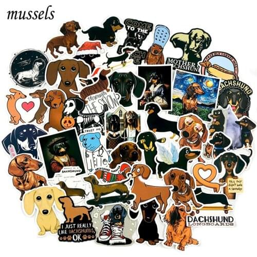 50Pcs cute animation sausage dog graffiti sticker Forscrapbooking doghouse toy baggage laptop skateboard guitar decoration