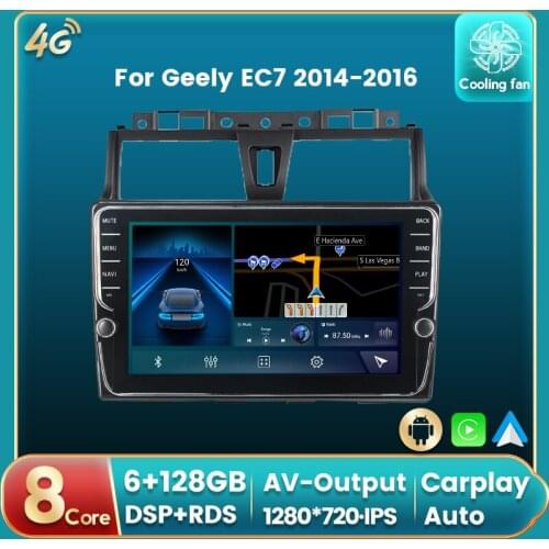 7862 Android 10 4G LTE 6+128G DSP Car Auto Radio Multimedia GPS Player For Geely Emgrand EC7 1 2016 - 2018 Audio Stereo Unit RDS