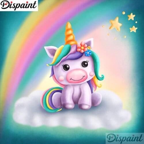 Dispaint "Color unicorn" Diamond Painting 5D Full Square/Round Drill Home Decor DIY Diamond Embroidery Cross Stitch A21161